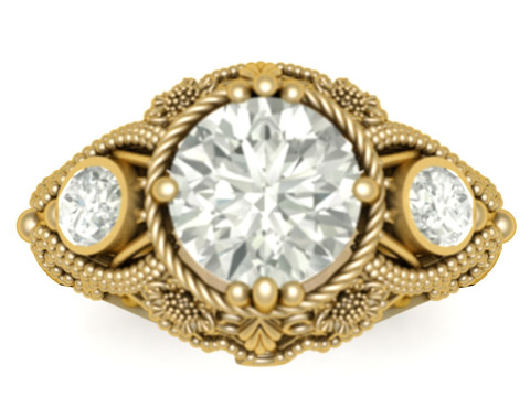 FILIGREE ENGAGEMENT RING 3D PRINTABLE MODEL Modello di stampa 3D