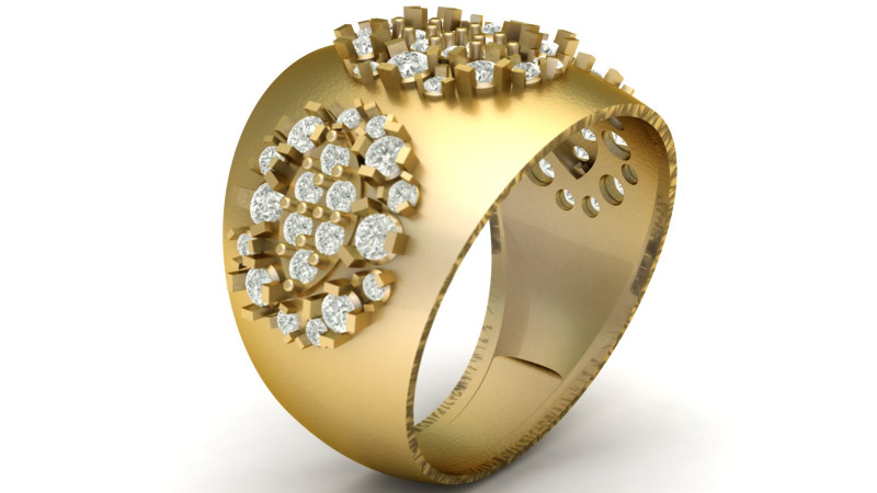 LUXURY FILIGREE RING FOR WOMEN 3D PRINTABLE MODEL 3D प्रिंट मॉडल .c4d .max .obj .3ds .fbx .stl .blend 