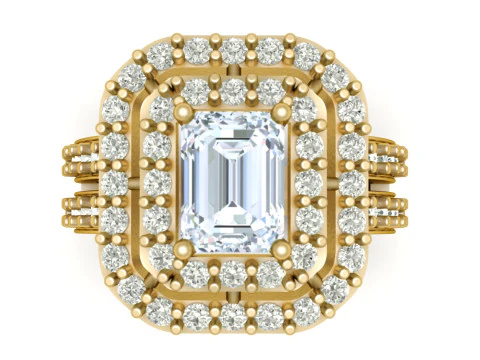 FILIGRANER VERLOBUNGS-DIAMANT-RING 3D-DRUCKBARES MODELL 3D Druckmodell