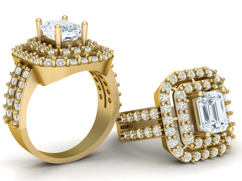 FILIGREE ENGAGEMENT DIMOND RING 3D PRINTABLE MODEL Modello di stampa 3D