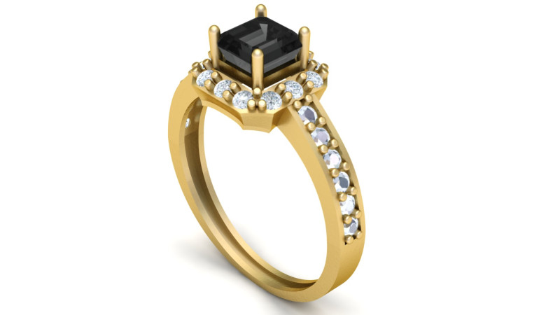 WOMEN SOLITAIRE RING 3D PRINTABLE MODEL 3D Принт Модель .c4d .max .obj .3ds .fbx .stl .blend