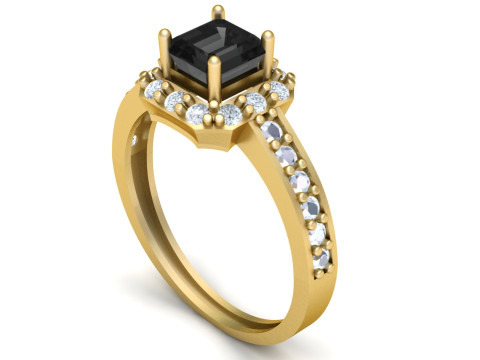WOMEN SOLITAIRE RING 3D PRINTABLE MODEL Model do druku 3D