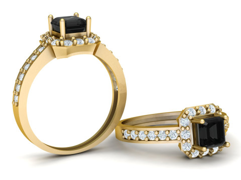 WOMEN SOLITAIRE RING 3D PRINTABLE MODEL 3D Принт Модель