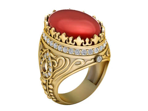 トルコ男性ファッションリング 3D 印刷可能モデル 3Dプリントモデル