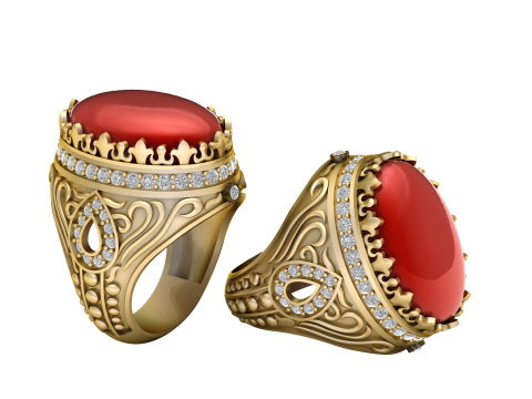 TURKISH MEN FASHION RING 3D PRINTABLE MODEL 3D 打印模型