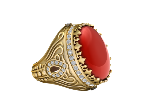 TURKISH MEN FASHION RING 3D PRINTABLE MODEL 3D 打印模型