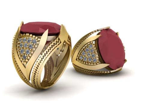 TURKISH MEN FASHION RING 3D PRINTABLE MODEL 3D 프린트 모델
