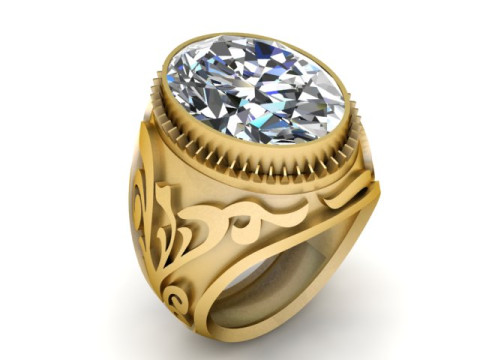 STYLISH DIMOND RING FOR MEN 3D PRINTABLE MODEL 3D प्रिंट मॉडल