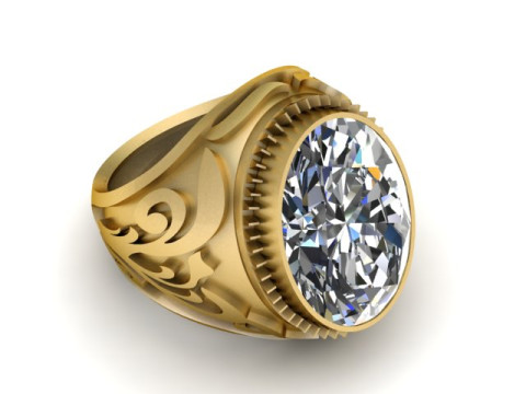 STYLISH DIMOND RING FOR MEN 3D PRINTABLE MODEL Modelo de Impressão 3D