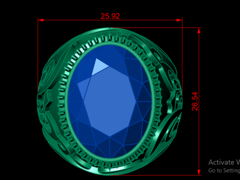 STYLISH DIMOND RING FOR MEN 3D PRINTABLE MODEL Modelo de Impressão 3D