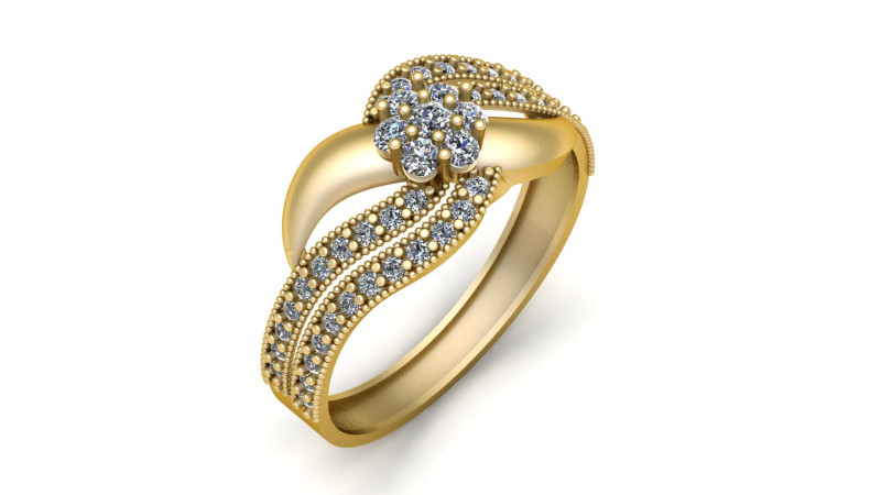 STYLISH ENGAGEMENT DIMOND RING 3D PRINTABLE MODEL 3D Print Model .c4d .max .obj .3ds .fbx .stl .blend 