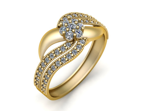 STYLISH ENGAGEMENT DIMOND RING 3D PRINTABLE MODEL 3D Print Model