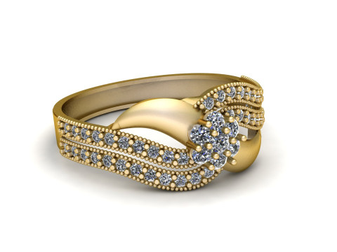 STYLISH ENGAGEMENT DIMOND RING 3D PRINTABLE MODEL 3D Print Model