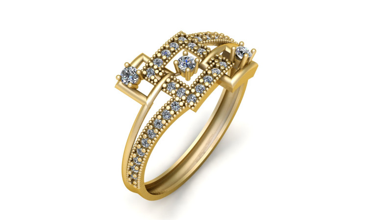 WOMEN SOLITAIRE DIMOND RING FOR 3D PRINTABLE MODEL Modèles 3D en vedette .c4d .max .obj .3ds .fbx .stl .blend 
