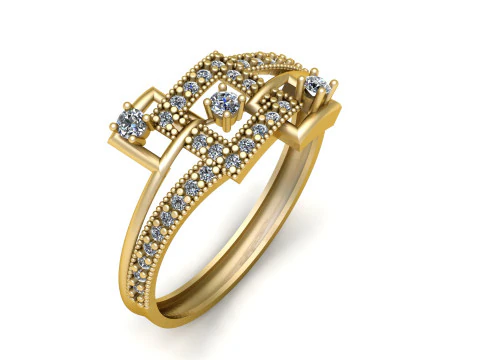 3D 프린트 모델용 여성용 솔리테어 다이아몬드 반지 3D 프린트 모델