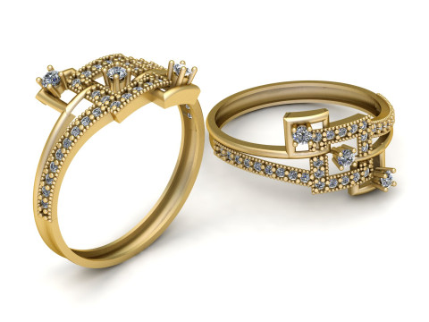 WOMEN SOLITAIRE DIMOND RING FOR 3D PRINTABLE MODEL Modèles 3D en vedette