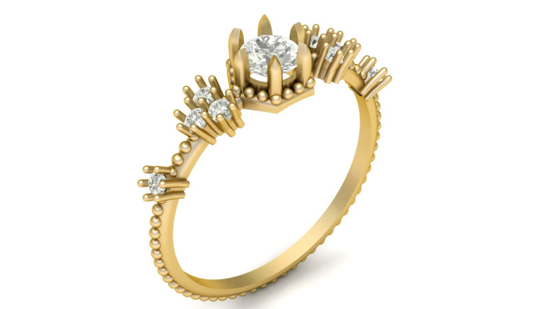 SOLITAIRE DIMOND RING 3D PRINTABLE MODEL Model Cetak 3D .c4d .max .obj .3ds .fbx .stl .blend 