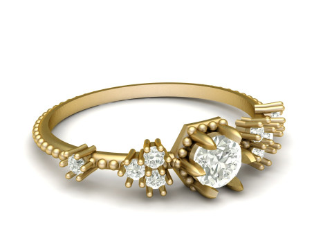 SOLITAIRE DIMOND RING 3D PRINTABLE MODEL Model Cetak 3D
