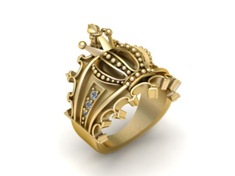 CROWN RING FOR MEN 3D PRINTABLE MODEL Modelo de Impressão 3D