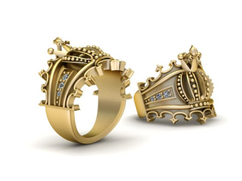 CROWN RING FOR MEN 3D PRINTABLE MODEL 3D-Druckmodell
