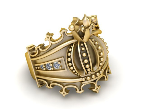 CROWN RING FOR MEN 3D PRINTABLE MODEL 3D-Druckmodell