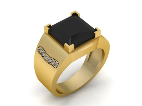 BAGUE EN DIAMANT MODE HOMME POUR MOD&Egrave;LE IMPRIMABLE 3D Modèles 3D en vedette