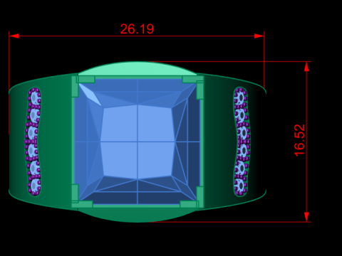 MENS FASHION DIMOND RING FOR 3D PRINTABLE MODEL 3D 打印模型