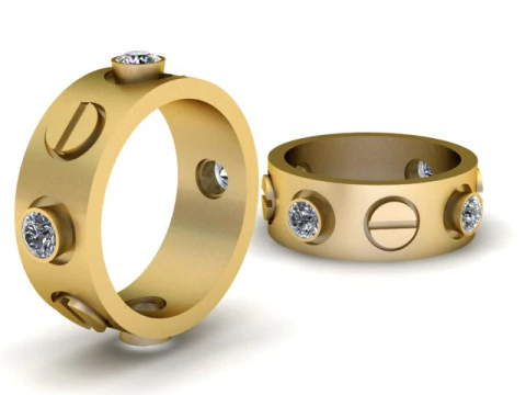Hip Hop Men Fashion Dimond Ring 3d Printable Model 3D Print Model