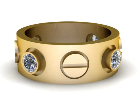 Hip Hop Men Fashion Dimond Ring 3d Printable Model 3D Print Model