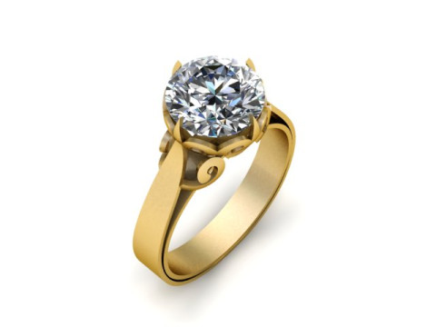WOMEN ENGAGEMENT RING 3D PRINTABLE MODEL 3D Print Model