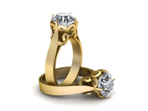 WOMEN ENGAGEMENT RING 3D PRINTABLE MODEL 3D Принт Модель