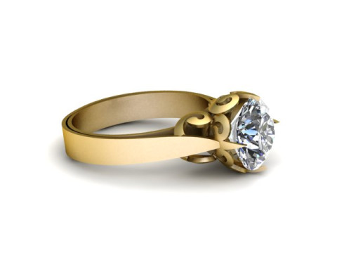 WOMEN ENGAGEMENT RING 3D PRINTABLE MODEL 3D Принт Модель