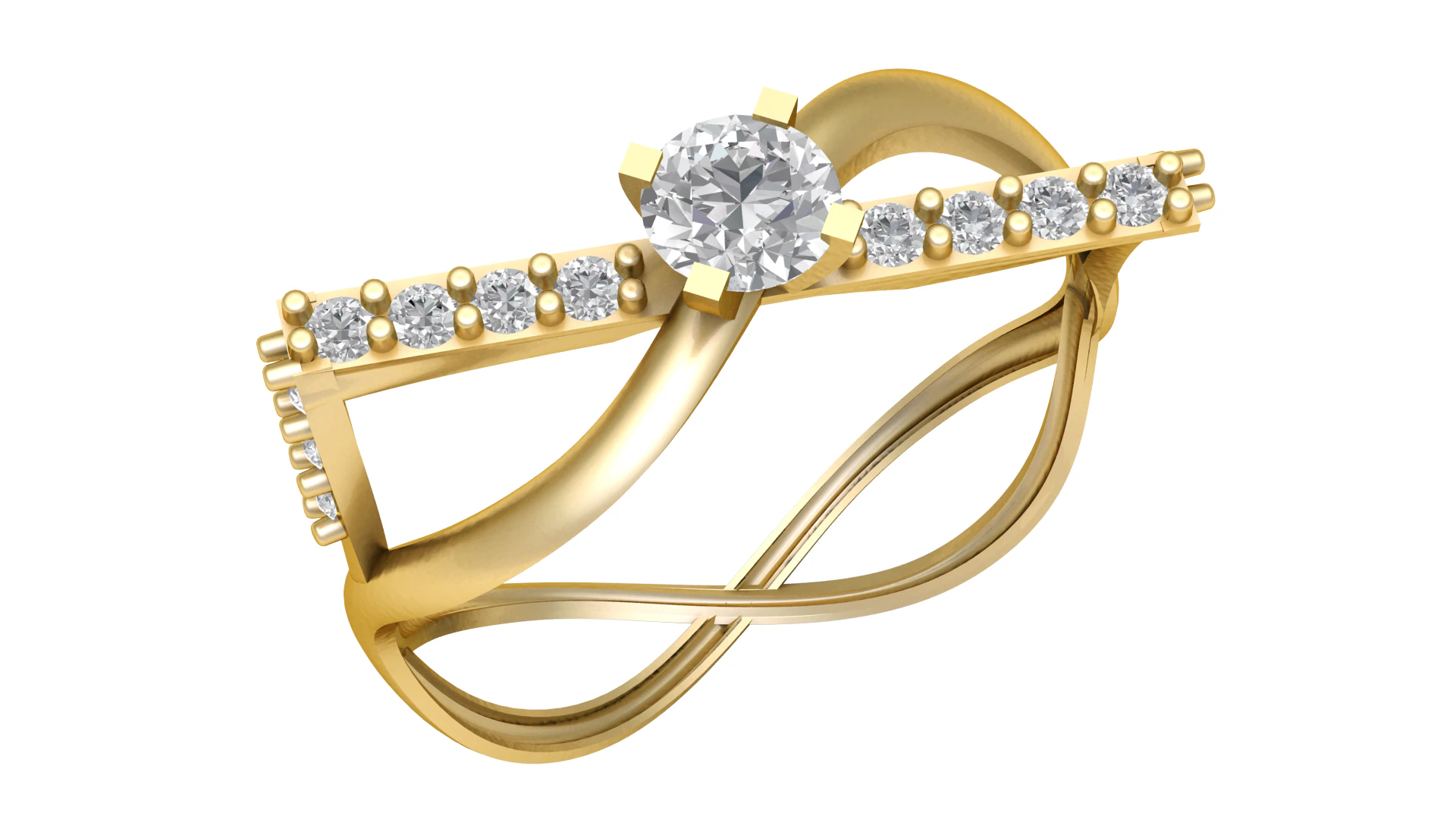 STYLISH SOLITAIRE ENGAGEMENT RING 3D PRINTABLE MODEL 3D Print Model .c4d .max .obj .3ds .fbx .stl .blend 