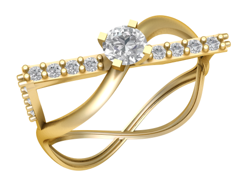 STYLISH SOLITAIRE ENGAGEMENT RING 3D PRINTABLE MODEL 3D 프린트 모델