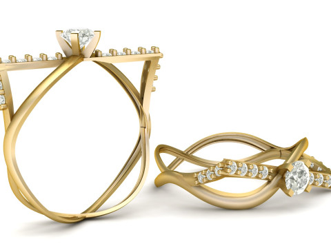 STYLISH SOLITAIRE ENGAGEMENT RING 3D PRINTABLE MODEL 3D-printmodel