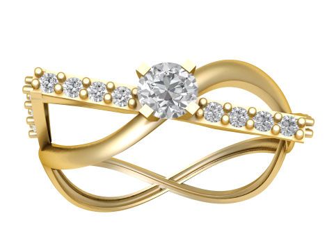 STYLISH SOLITAIRE ENGAGEMENT RING 3D PRINTABLE MODEL 3D-printmodel