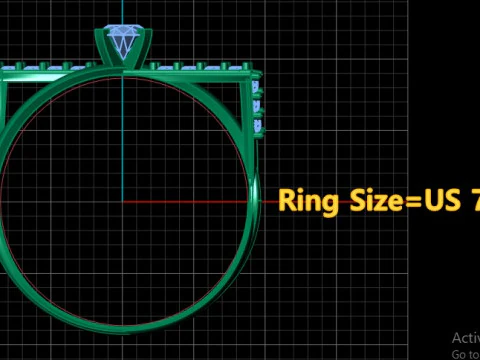 STYLISH SOLITAIRE ENGAGEMENT RING 3D PRINTABLE MODEL 3D Print Model
