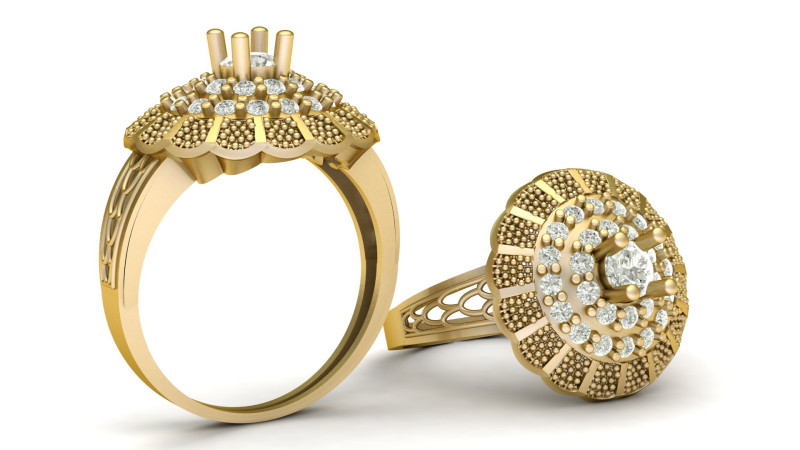 FILIGREE ENGAGEMENT RING 3D PRINTABLE MODEL 3D Baskı Modeli .c4d .max .obj .3ds .fbx .stl .blend 