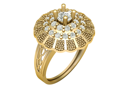 FILIGREE ENGAGEMENT RING 3D PRINTABLE MODEL 3D Baskı Modeli