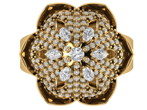FILIGREE FLOWER DIMOND RING 3D PRINTABLE MODEL 3D प्रिंट मॉडल