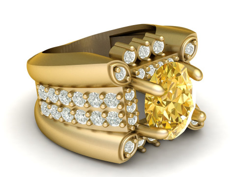 LUXURY ITALIAN MEN RING 3D PRINTABLE MODEL Modèles 3D en vedette