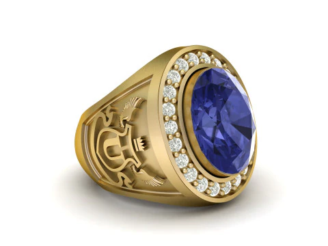 アルファベット U メンズ リング 3D 印刷可能モデル 3Dプリントモデル