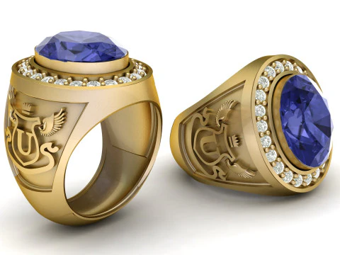 ALPHABETS U MEN RING 3DPRINTABLE MODEL 3D Print Model