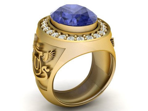 ALPHABETS U MEN RING 3DPRINTABLE MODEL 3D Принт Модель