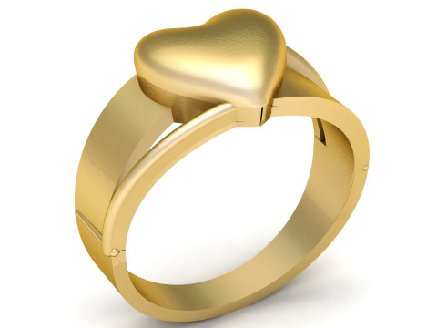 HEART RING FOR LOVE 3D PRINTABLE MODEL Modelo de Impressão 3D