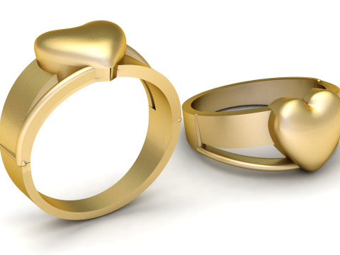 HEART RING FOR LOVE 3D PRINTABLE MODEL 3D-Druckmodell