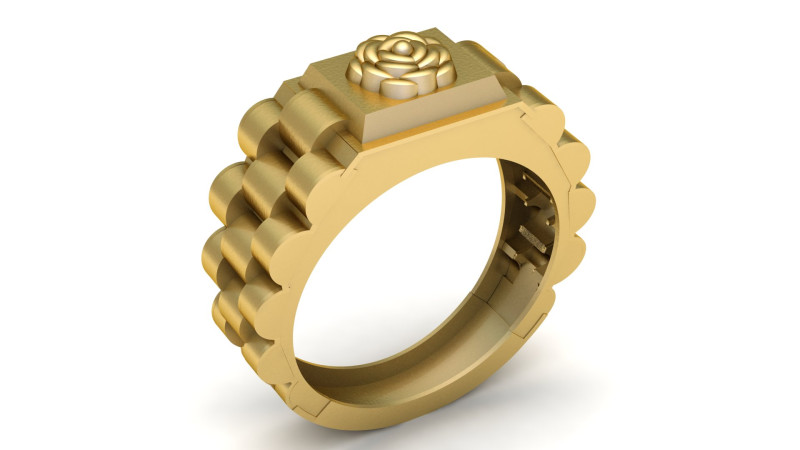 FLOWER RADO RING FOR MAN AND WOMEN 3D PRINTABLE MODEL Modelo de Impressão 3D .c4d .max .obj .3ds .fbx .stl .blend 