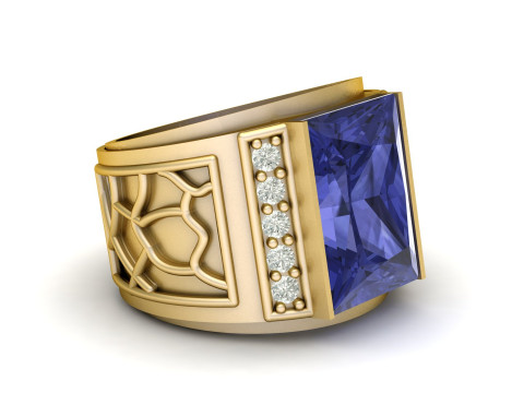 STYLISH DIMOND RING FOR MEN 3D PRINTABLE MODEL 3D Baskı Modeli