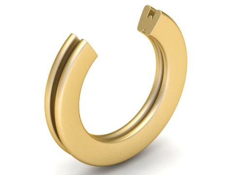 ALPHABET W RING 3D PRINTABLE MODEL Modelo de Impressão 3D