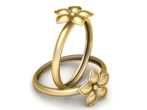 FLOWER RING ELEGANT 3D PRINTABLE MODEL FOR JEWELRY Modelo de impresión 3D